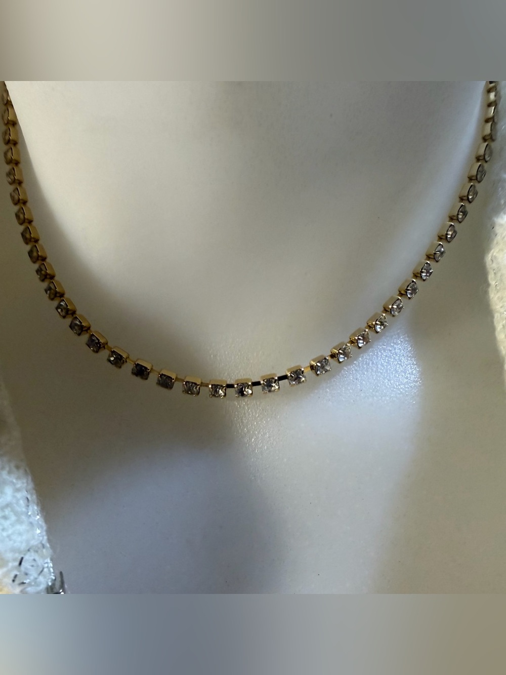 Vintage Crystal Choker Tennis Necklace
